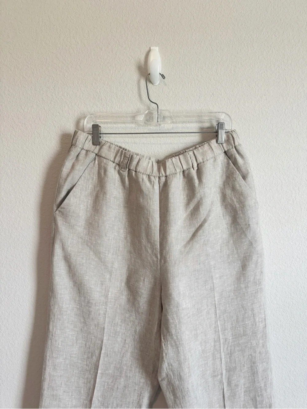 Quince Women's Flax Tan 100% European Linen Pants Size Large